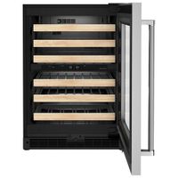 KitchenAid 46-Bottle Freestanding Dual Temperature Zone Wine Cellar (KUWR214KSB) - Stainless Steel/Wood