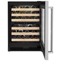 KitchenAid 46-Bottle Freestanding Dual Temperature Zone Wine Cellar (KUWR214KSB) - Stainless Steel/Wood