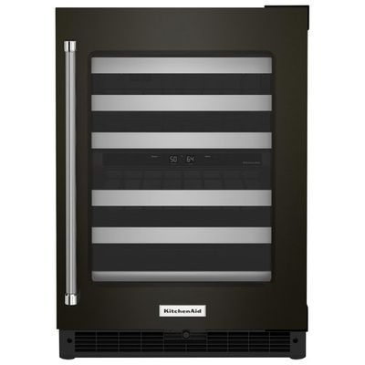 KitchenAid 46-Bottle Freestanding Dual Temperature Zone Wine Cellar (KUWR314KBS) - Black Stainless Steel