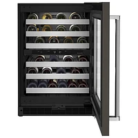 KitchenAid 46-Bottle Freestanding Dual Temperature Zone Wine Cellar (KUWR314KBS) - Black Stainless Steel