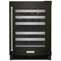 KitchenAid 46-Bottle Freestanding Dual Temperature Zone Wine Cellar (KUWR314KBS) - Black Stainless Steel