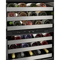 KitchenAid 46-Bottle Freestanding Dual Temperature Zone Wine Cellar (KUWR314KBS) - Black Stainless Steel