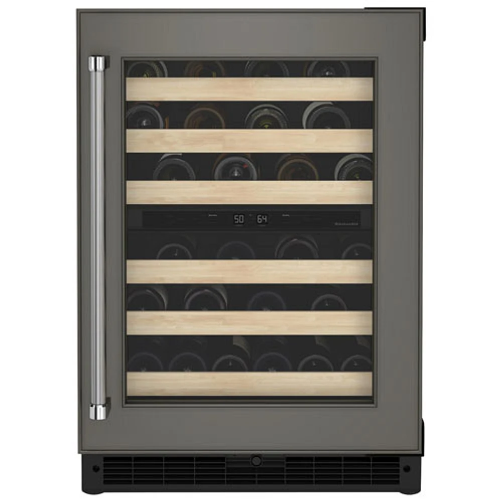 KitchenAid 46-Bottle Freestanding Dual Temperature Zone Wine Cellar (KUWR214KPA) - Panel Ready