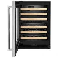 Cellier autonome à deux zones de température de KitchenAid pour 46 bouteilles (KUWL214KSB) - Acier inoxydable/Bois