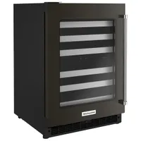 KitchenAid 46-Bottle Freestanding Dual Temperature Zone Wine Cellar (KUWL314KBS) - Black Stainless Steel