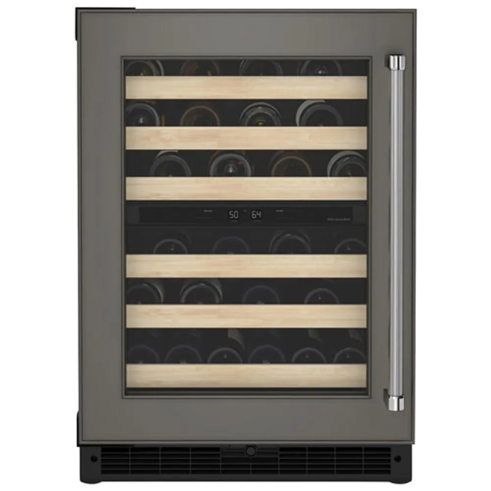 KitchenAid 46-Bottle Freestanding Dual Temperature Zone Wine Cellar (KUWL214KPA) - Panel Ready