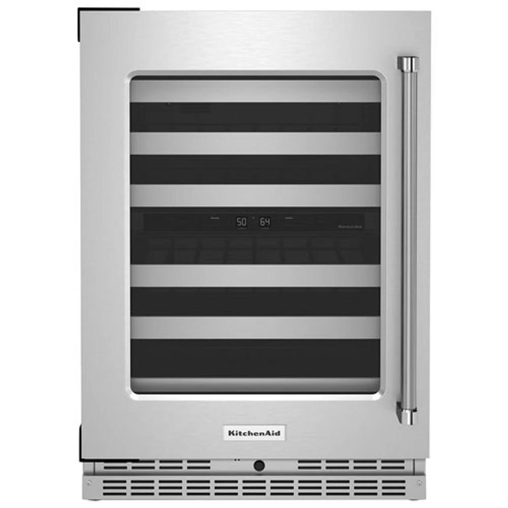 KitchenAid 46-Bottle Freestanding Dual Temperature Zone Wine Cellar (KUWL314KSS) - Stainless Steel