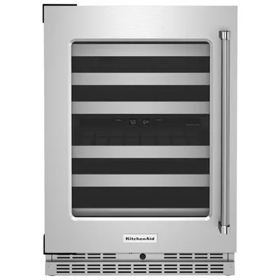 KitchenAid 46-Bottle Freestanding Dual Temperature Zone Wine Cellar (KUWL314KSS) - Stainless Steel