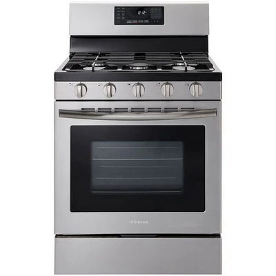 Insignia 30" 4.8 Cu.Ft. Gas Convection Range (NS-RGFGSS1) -Stainless -Open Box -Scratch & Dent