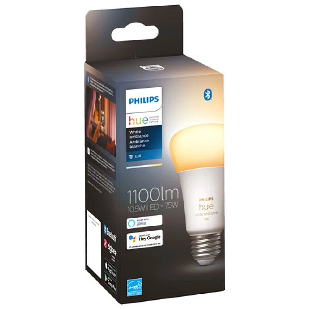 Philips Hue A19 Smart LED Light Bulb - White Ambiance