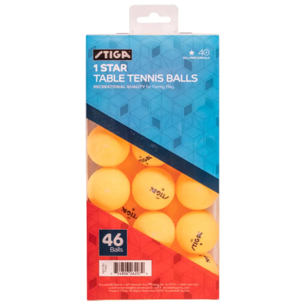 Stiga 1-Star Table Tennis Balls (T1461) - 46-Pack - Orange