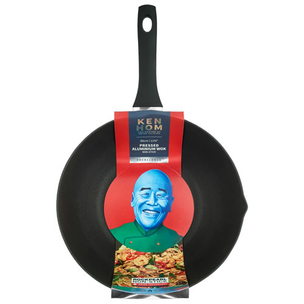 Wok antiadhésif de 12 po en aluminium Classic de Ken Hom - Noir