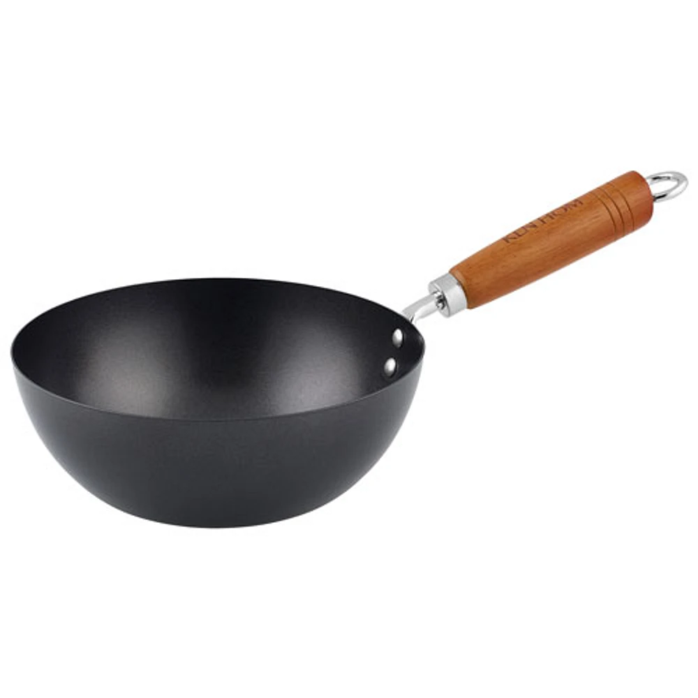 Wok antiadhésif de 8 po en acier au carbone Classic de Ken Hom - Noir