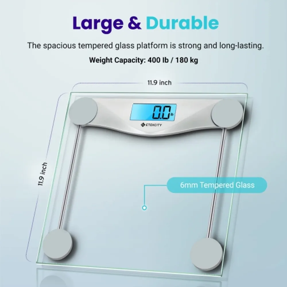 High Capacity Digital Bathroom Scale with Backlit Display