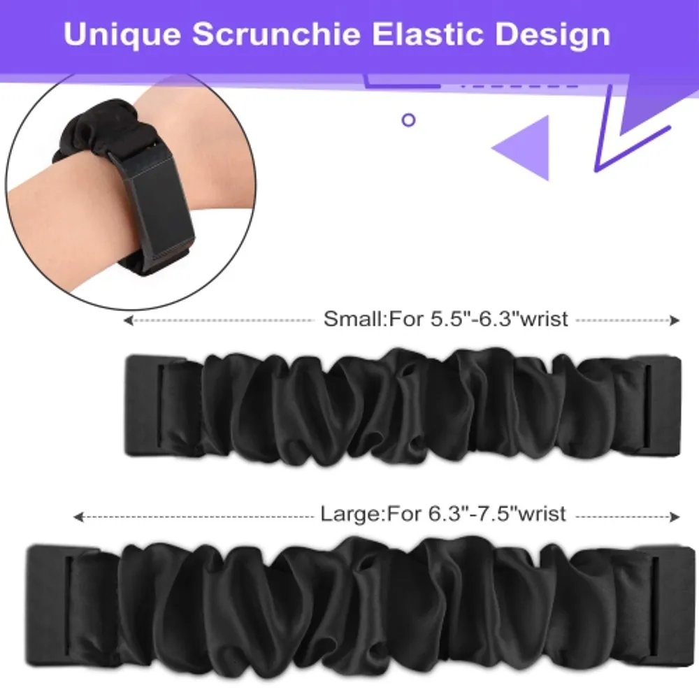 Scrunchie Elastic Strap For Fitbit Charge 4 3 Band Women