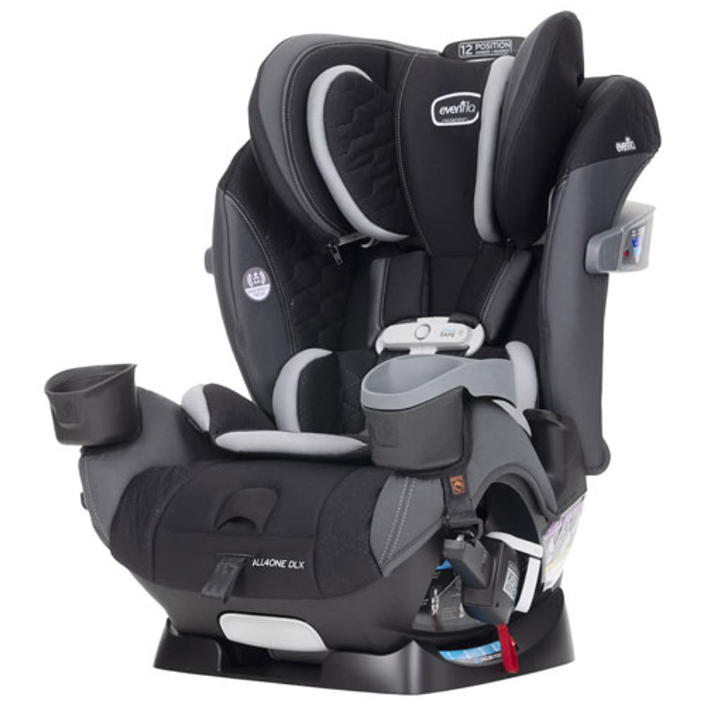 Evenflo All4One DLX Convertible All-in-One Booster Car Seat with Sensor Safe - Kingsley Black