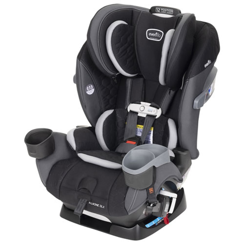 Evenflo All4One DLX Convertible All-in-One Booster Car Seat with Sensor Safe - Kingsley Black