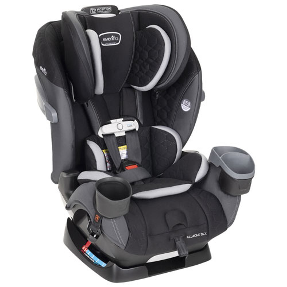 Evenflo All4One DLX Convertible All-in-One Booster Car Seat with Sensor Safe - Kingsley Black