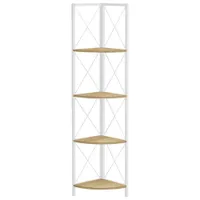 Monarch Specialties 60" 4-Shelf Metal Corner Bookcase