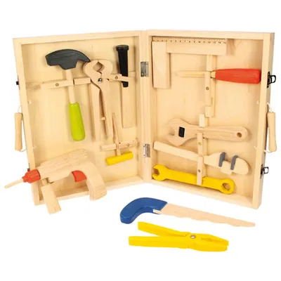 Boîte à outils de menuisier en bois de Bigjigs Toys