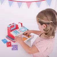 Tiroir-caisse en bois avec lecteur optique de Bigjigs Toys