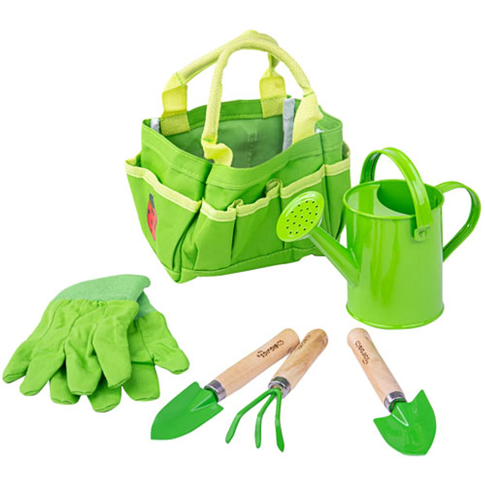 Sac fourre-tout avec outils de jardinage pour enfants de Bigjigs Toys - Petit - Vert