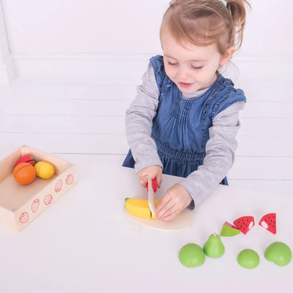 Bigjigs Toys Wooden Cutting Fruit Crate