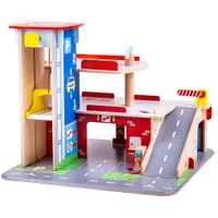 Bigjigs Toys Wooden Park & Play Garage