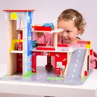 Bigjigs Toys Wooden Park & Play Garage