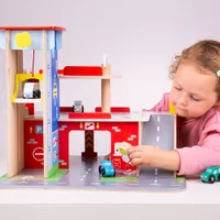 Bigjigs Toys Wooden Park & Play Garage