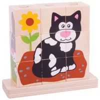 Bigjigs Toys Wooden Stacking Blocks - Pets