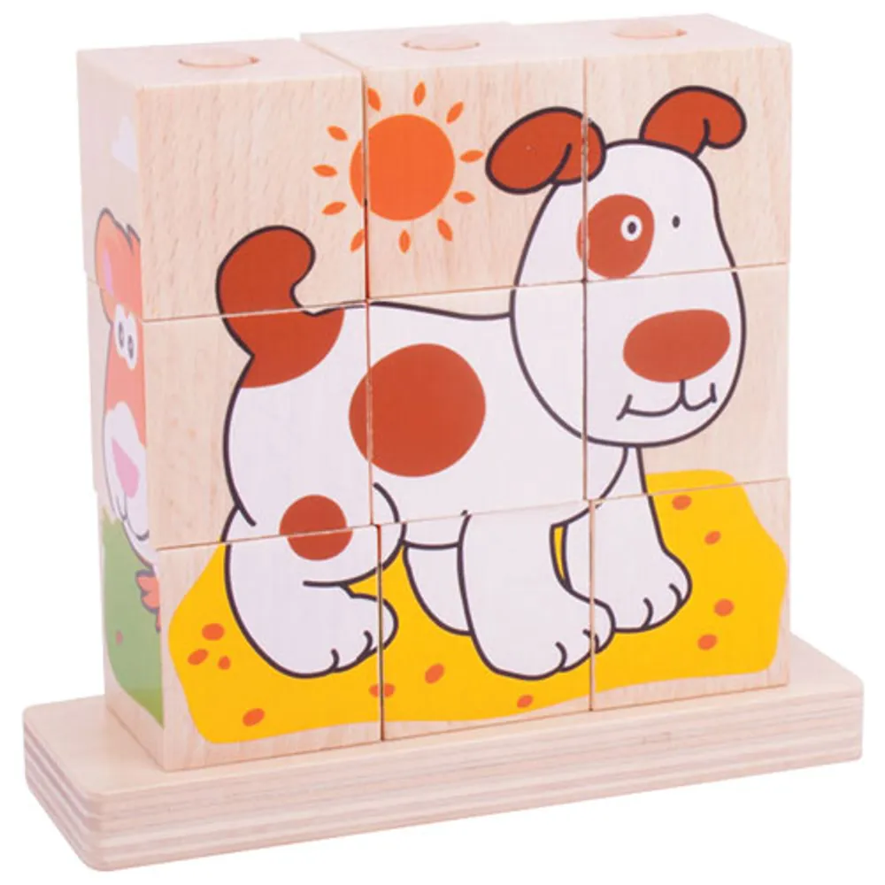 Bigjigs Toys Wooden Stacking Blocks - Pets