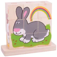 Bigjigs Toys Wooden Stacking Blocks - Pets