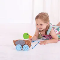 Bigjigs Toys Wooden Pull-Along Toy - Duck