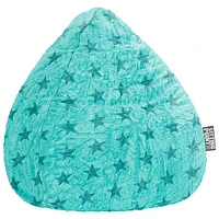 Fluffy Stars Contemporary Polyester Bean Bag – Turquoise