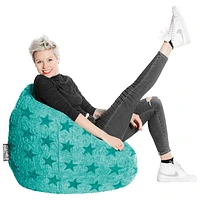 Fluffy Stars Contemporary Polyester Bean Bag – Turquoise