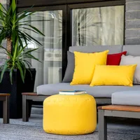 Pouf en polyester Soleil de Gouchee Home - Jaune