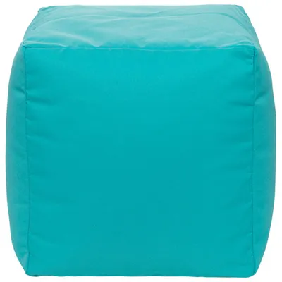 Pouf en polyester Cube Soleil de Gouchee Home - Paon