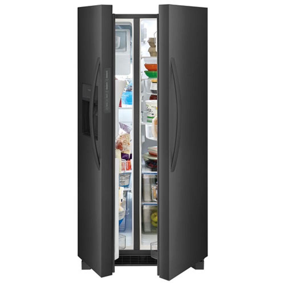 Frigidaire 33" 22.3 Cu. Ft. Side-By-Side Refrigerator with Ice & Water Dispenser (FRSS2323AD) - Black Stainless Steel