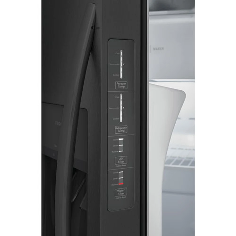 Frigidaire 33" 22.3 Cu. Ft. Side-By-Side Refrigerator with Ice & Water Dispenser (FRSS2323AD) - Black Stainless Steel