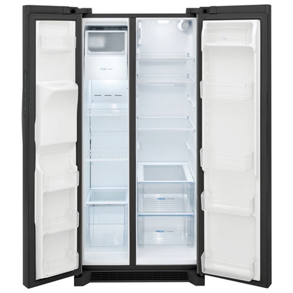 Frigidaire 33" 22.3 Cu. Ft. Side-By-Side Refrigerator with Ice & Water Dispenser (FRSS2323AD) - Black Stainless Steel