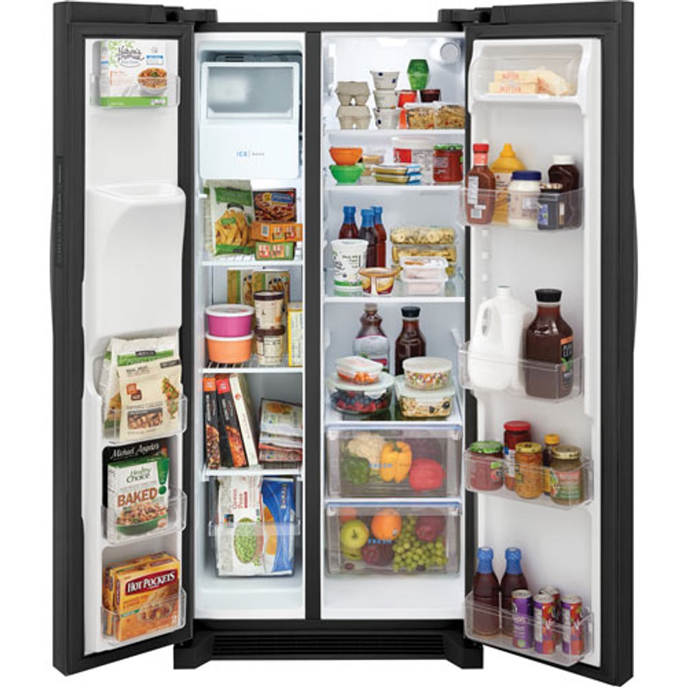 Frigidaire 33" 22.3 Cu. Ft. Side-By-Side Refrigerator with Ice & Water Dispenser (FRSS2323AD) - Black Stainless Steel