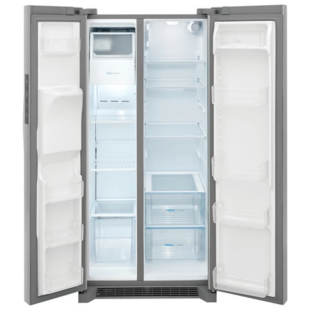Réfrigérateur à congélateur juxtaposé de 22,3 pi³ et 33 po avec distributeur de glaçons et d'eau de Frigidaire (FRSS2323AS) - Acier inoxydable
