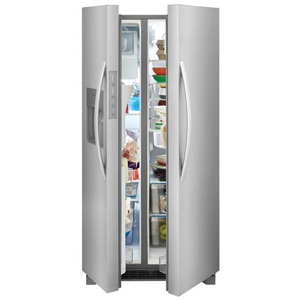 Réfrigérateur à congélateur juxtaposé de 22,3 pi³ et 33 po avec distributeur de glaçons et d'eau de Frigidaire (FRSS2323AS) - Acier inoxydable