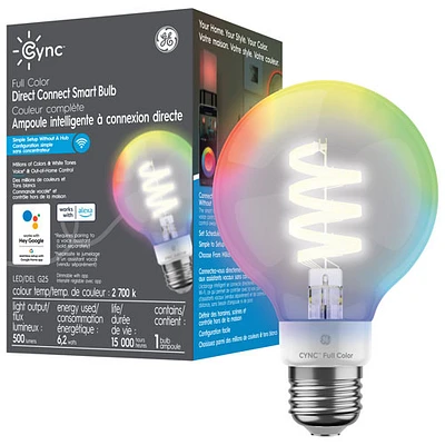 Ampoule DEL intelligente d'intérieur couleur G25 Cync de GE