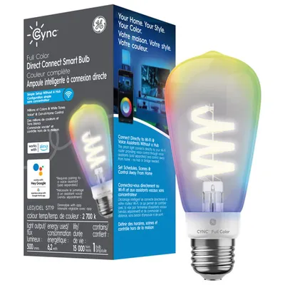 GE Cync Full Colour Vintage ST19 Smart LED Light Bulb