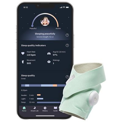 Owlet Dream Sock Wearable Baby Monitor (BM06NMMCJ) - Mint Green