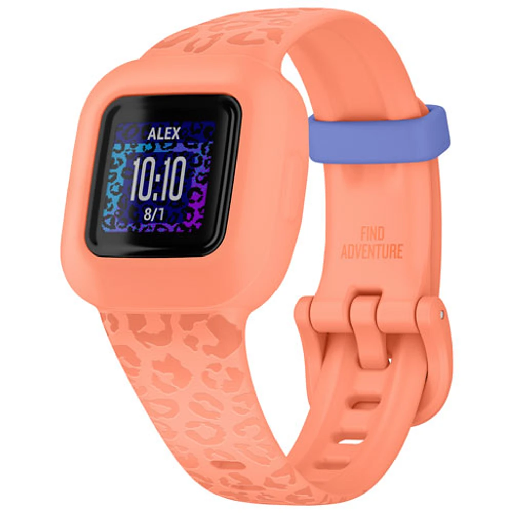 Garmin vivofit jr 3 Kids Activity Tracker - Peach Leopard