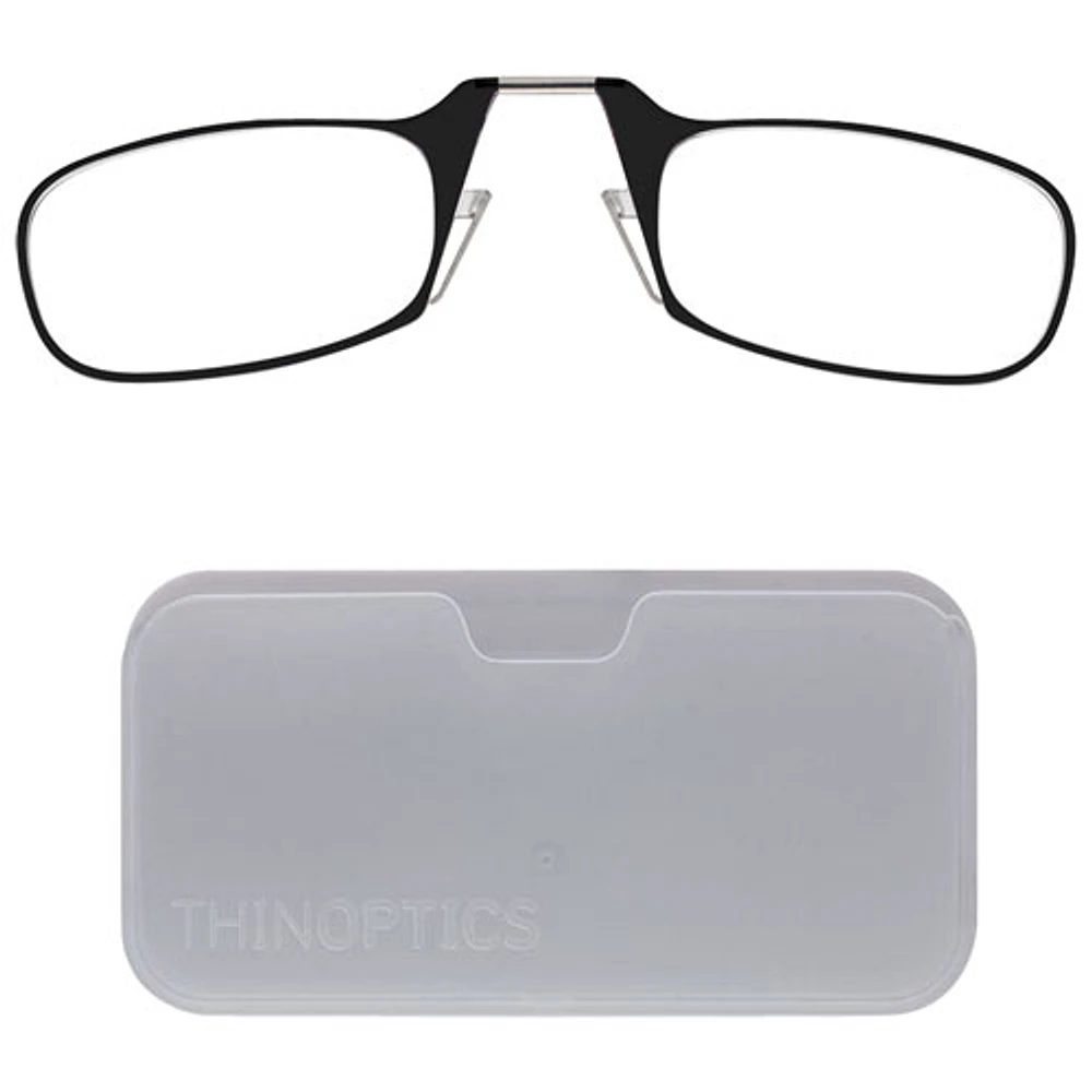 ThinOptics White Pod & Reading Glasses with +1.0 Lens Strength - Black