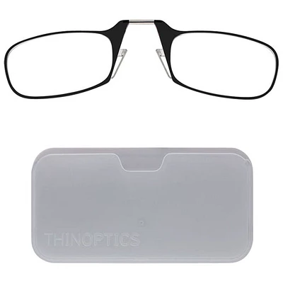 ThinOptics White Pod & Reading Glasses with +1.0 Lens Strength - Black